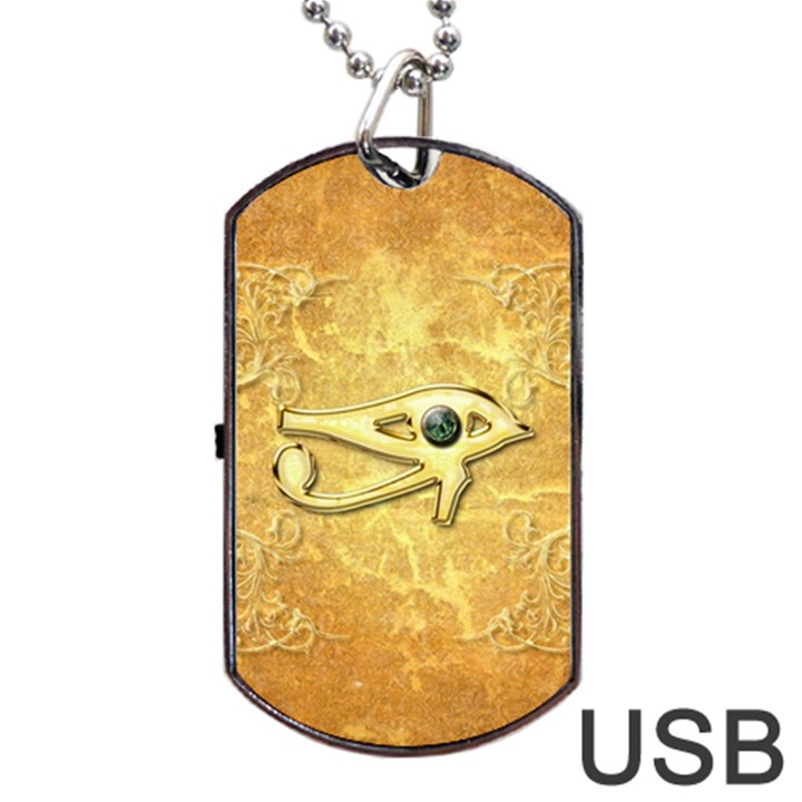 The All Seeing Eye With Eye Made Of Diamond Dog Tag USB Flash (Two Sides) 