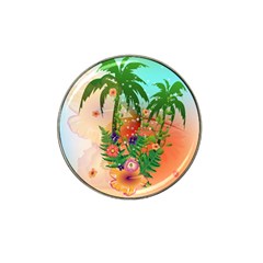 Tropical Design With Palm And Flowers Hat Clip Ball Marker