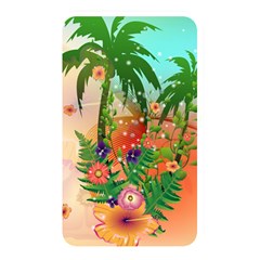 Tropical Design With Palm And Flowers Memory Card Reader