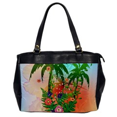 Tropical Design With Palm And Flowers Office Handbags by FantasyWorld7