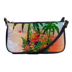 Tropical Design With Palm And Flowers Shoulder Clutch Bags by FantasyWorld7