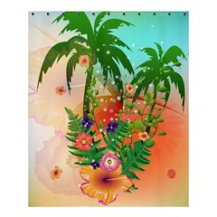 Tropical Design With Palm And Flowers Shower Curtain 60  X 72  (medium) 