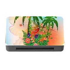 Tropical Design With Palm And Flowers Memory Card Reader With Cf