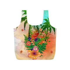 Tropical Design With Palm And Flowers Full Print Recycle Bags (s) 