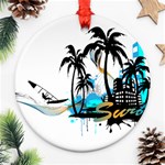 Surfing Ornament (Round)  Front