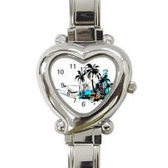 Surfing Heart Italian Charm Watch