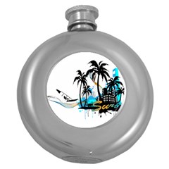 Surfing Round Hip Flask (5 Oz)