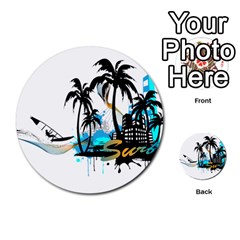 Surfing Multi-purpose Cards (round)  by EnjoymentArt