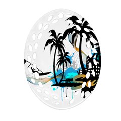 Surfing Oval Filigree Ornament (2-side) 