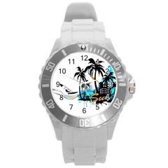 Surfing Round Plastic Sport Watch (l)