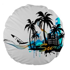 Surfing Large 18  Premium Round Cushions