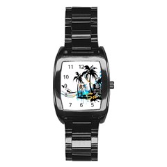 Surfing Stainless Steel Barrel Watch