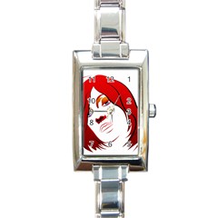 Women Face With Clef Rectangle Italian Charm Watches