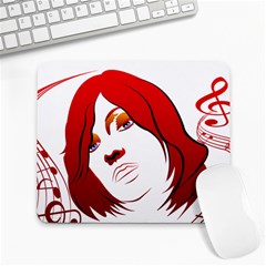 Women Face With Clef Large Mousepads