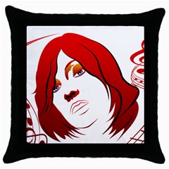 Women Face With Clef Throw Pillow Cases (black)