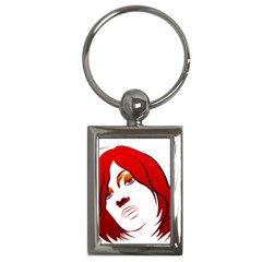 Women Face With Clef Key Chains (rectangle) 