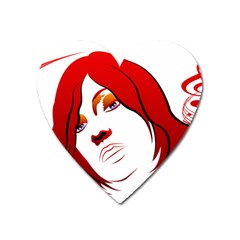 Women Face With Clef Heart Magnet