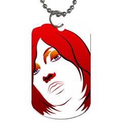 Women Face With Clef Dog Tag (one Side)