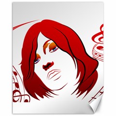 Women Face With Clef Canvas 11  X 14   by EnjoymentArt