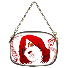 Women Face With Clef Chain Purses (two Sides) 