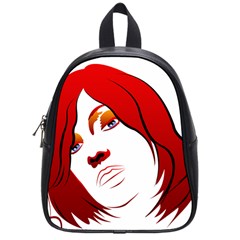 Women Face With Clef School Bags (small) 