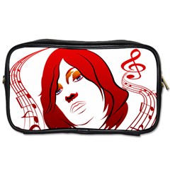 Women Face With Clef Toiletries Bags by EnjoymentArt