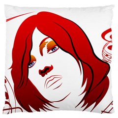 Women Face With Clef Large Flano Cushion Cases (two Sides)  by EnjoymentArt