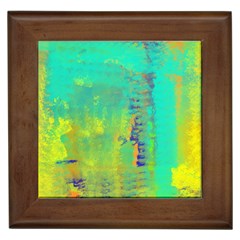 Abstract In Turquoise, Gold, And Copper Framed Tiles