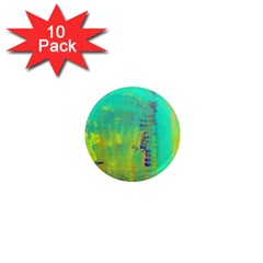 Abstract In Turquoise, Gold, And Copper 1  Mini Magnet (10 Pack) 