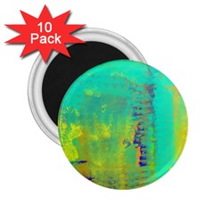 Abstract In Turquoise, Gold, And Copper 2 25  Magnets (10 Pack) 