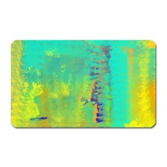 Abstract In Turquoise, Gold, And Copper Magnet (rectangular) by digitaldivadesigns