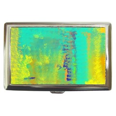 Abstract In Turquoise, Gold, And Copper Cigarette Money Cases