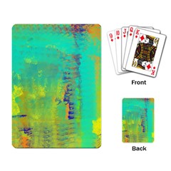 Abstract In Turquoise, Gold, And Copper Playing Card