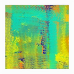 Abstract In Turquoise, Gold, And Copper Medium Glasses Cloth