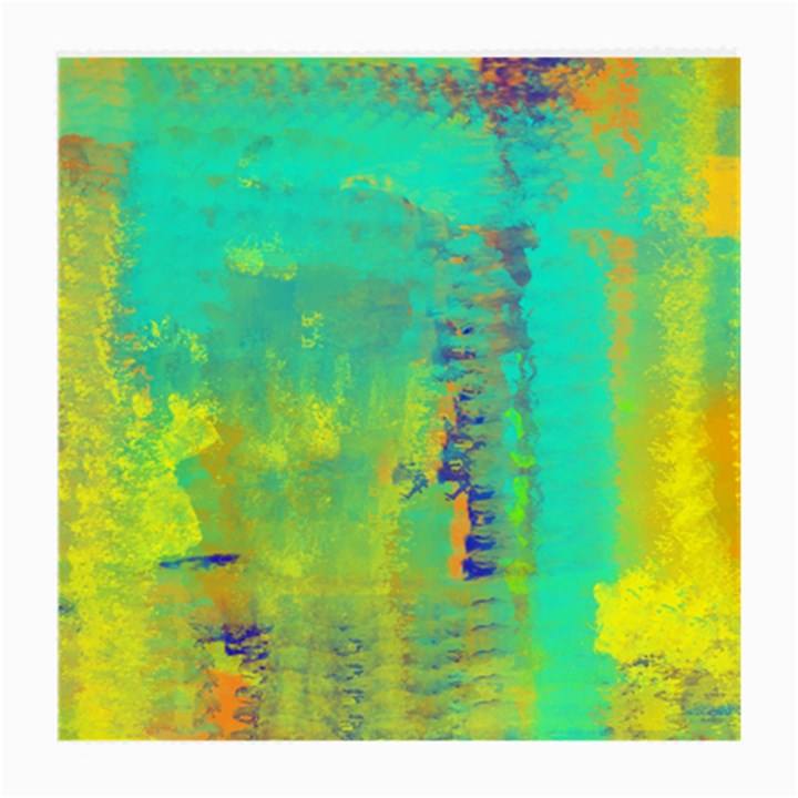 Abstract in Turquoise, Gold, and Copper Medium Glasses Cloth