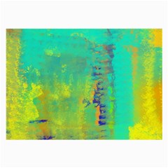 Abstract In Turquoise, Gold, And Copper Large Glasses Cloth