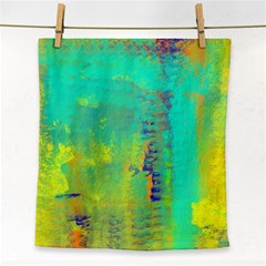 Abstract In Turquoise, Gold, And Copper Face Towel