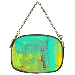 Abstract In Turquoise, Gold, And Copper Chain Purses (one Side) 