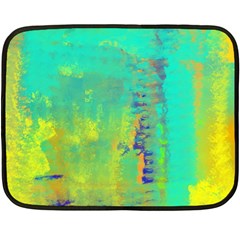 Abstract In Turquoise, Gold, And Copper Double Sided Fleece Blanket (mini)  by digitaldivadesigns