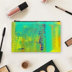 Abstract In Turquoise, Gold, And Copper Cosmetic Bag (medium)  by digitaldivadesigns