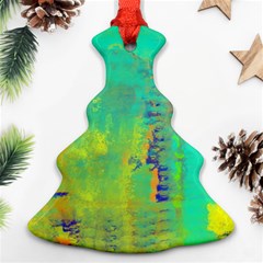 Abstract In Turquoise, Gold, And Copper Ornament (christmas Tree)