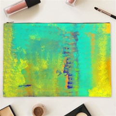 Abstract In Turquoise, Gold, And Copper Cosmetic Bag (xxl) 