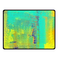 Abstract In Turquoise, Gold, And Copper Double Sided Fleece Blanket (small) 