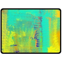 Abstract In Turquoise, Gold, And Copper Double Sided Fleece Blanket (large) 