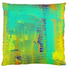 Abstract In Turquoise, Gold, And Copper Standard Flano Cushion Cases (one Side) 