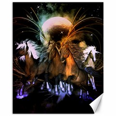 Wonderful Horses In The Universe Canvas 11  X 14   by FantasyWorld7