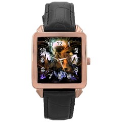 Wonderful Horses In The Universe Rose Gold Watches