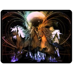 Wonderful Horses In The Universe Double Sided Fleece Blanket (large) 