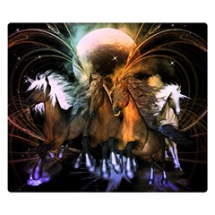 Wonderful Horses In The Universe Double Sided Flano Blanket (small)  by FantasyWorld7