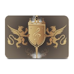 Music, Clef On A Shield With Liions And Water Splash Plate Mats